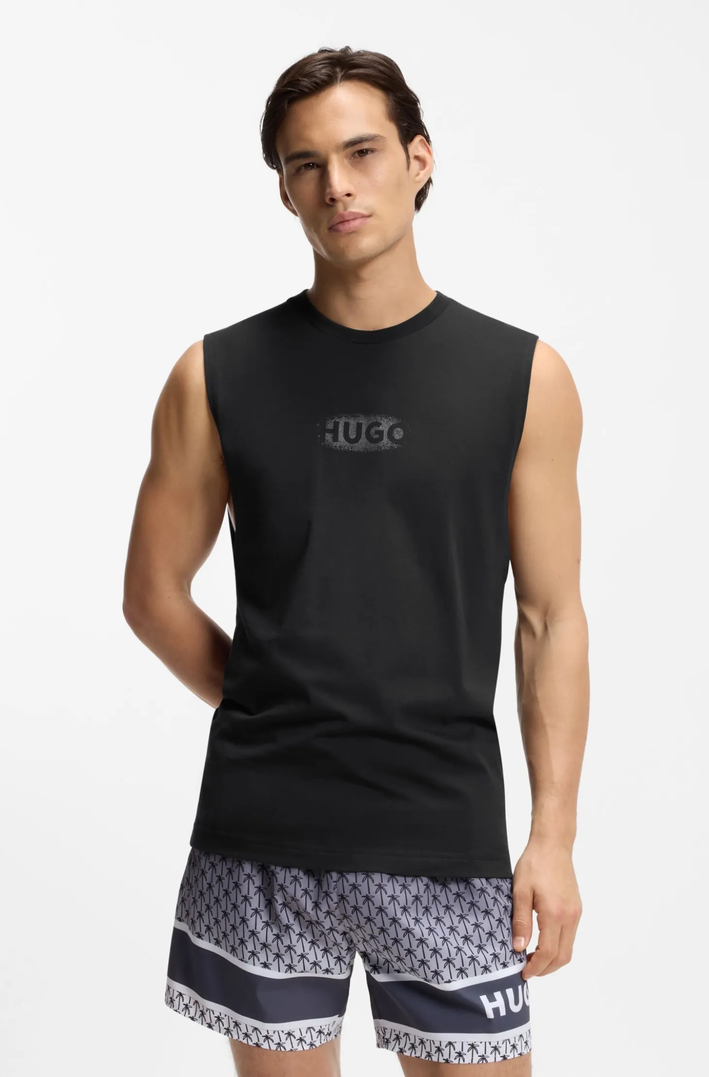 Tanktop aus Baumwoll-Jersey mit Logo-Print