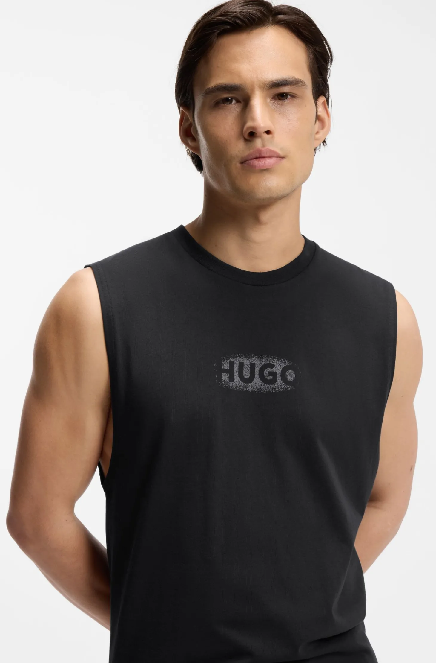 Tanktop aus Baumwoll-Jersey mit Logo-Print