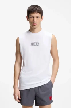 Tanktop aus Baumwoll-Jersey mit Logo-Print