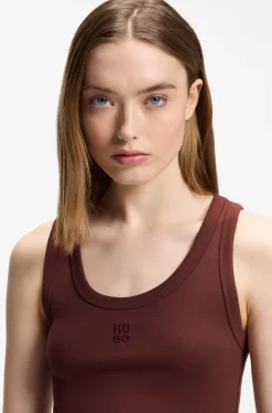 Tanktop aus Baumwoll-Mix mit Stack-Logo-Stickerei