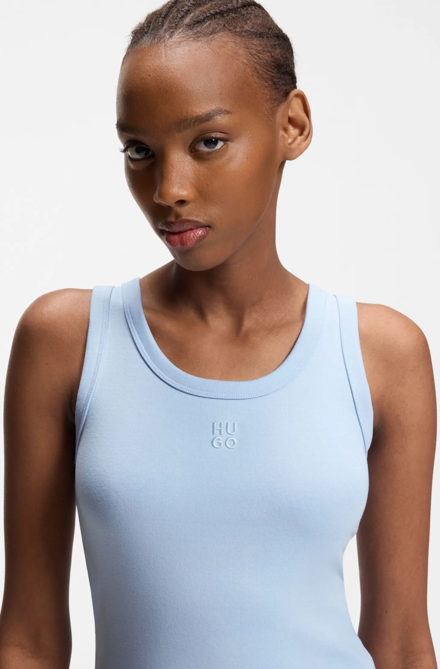 Tanktop aus Baumwoll-Mix mit Stack-Logo-Stickerei