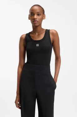 Tanktop aus Baumwoll-Mix mit Stack-Logo-Stickerei