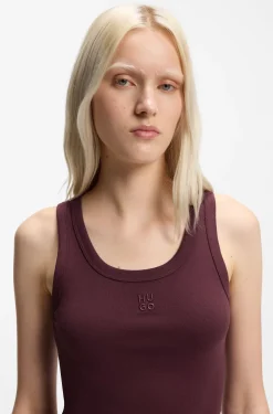 Tanktop aus Baumwoll-Mix mit Stack-Logo-Stickerei