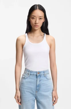 Tanktop aus Stretch-Baumwolle mit Racerback