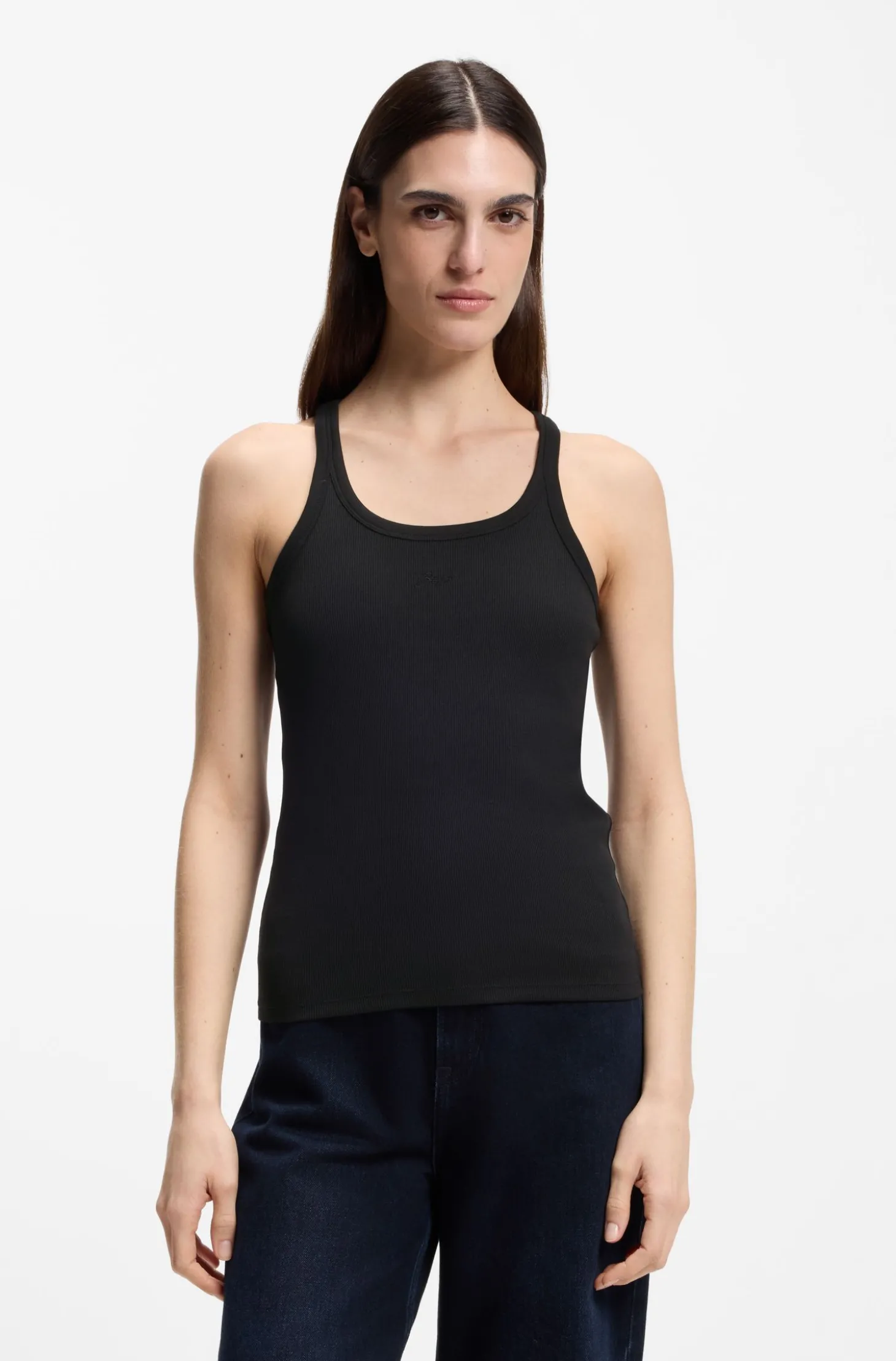 Tanktop aus Stretch-Baumwolle mit Racerback
