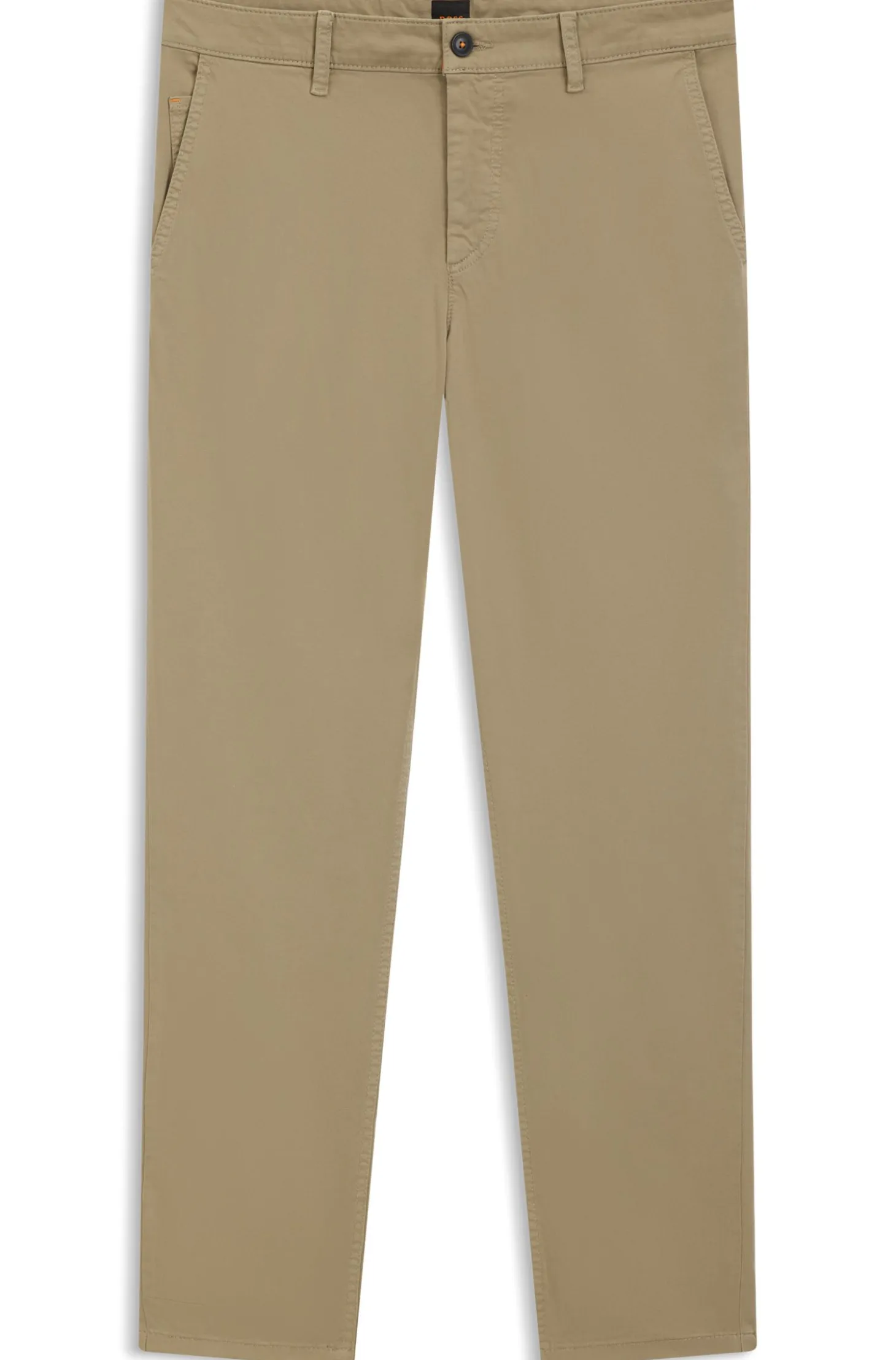 Tapered-Fit Hose aus Baumwoll-Satin mit Elasthan-Anteil