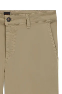 Tapered-Fit Hose aus Baumwoll-Satin mit Elasthan-Anteil
