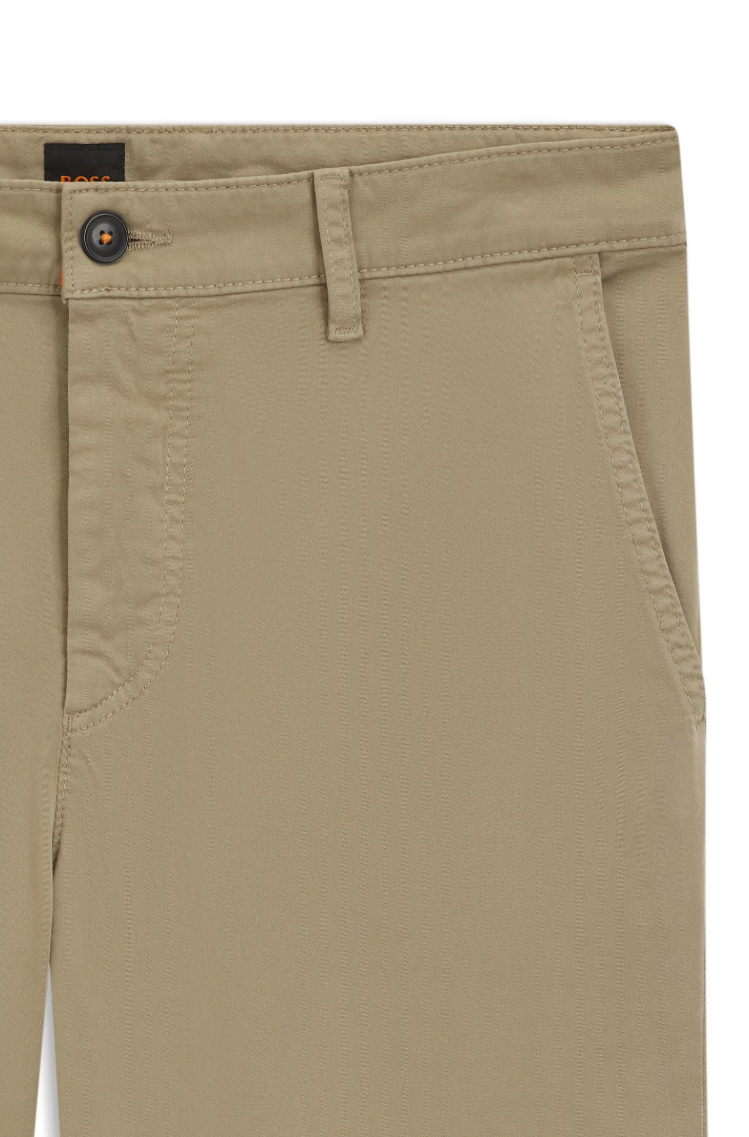 Tapered-Fit Hose aus Baumwoll-Satin mit Elasthan-Anteil