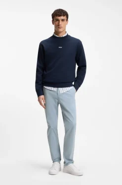 Tapered-Fit Hose aus Baumwoll-Satin mit Elasthan-Anteil