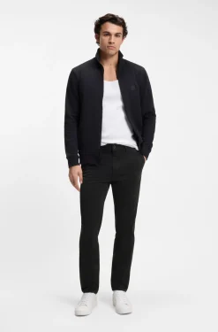 Tapered-Fit Hose aus Baumwoll-Satin mit Elasthan-Anteil