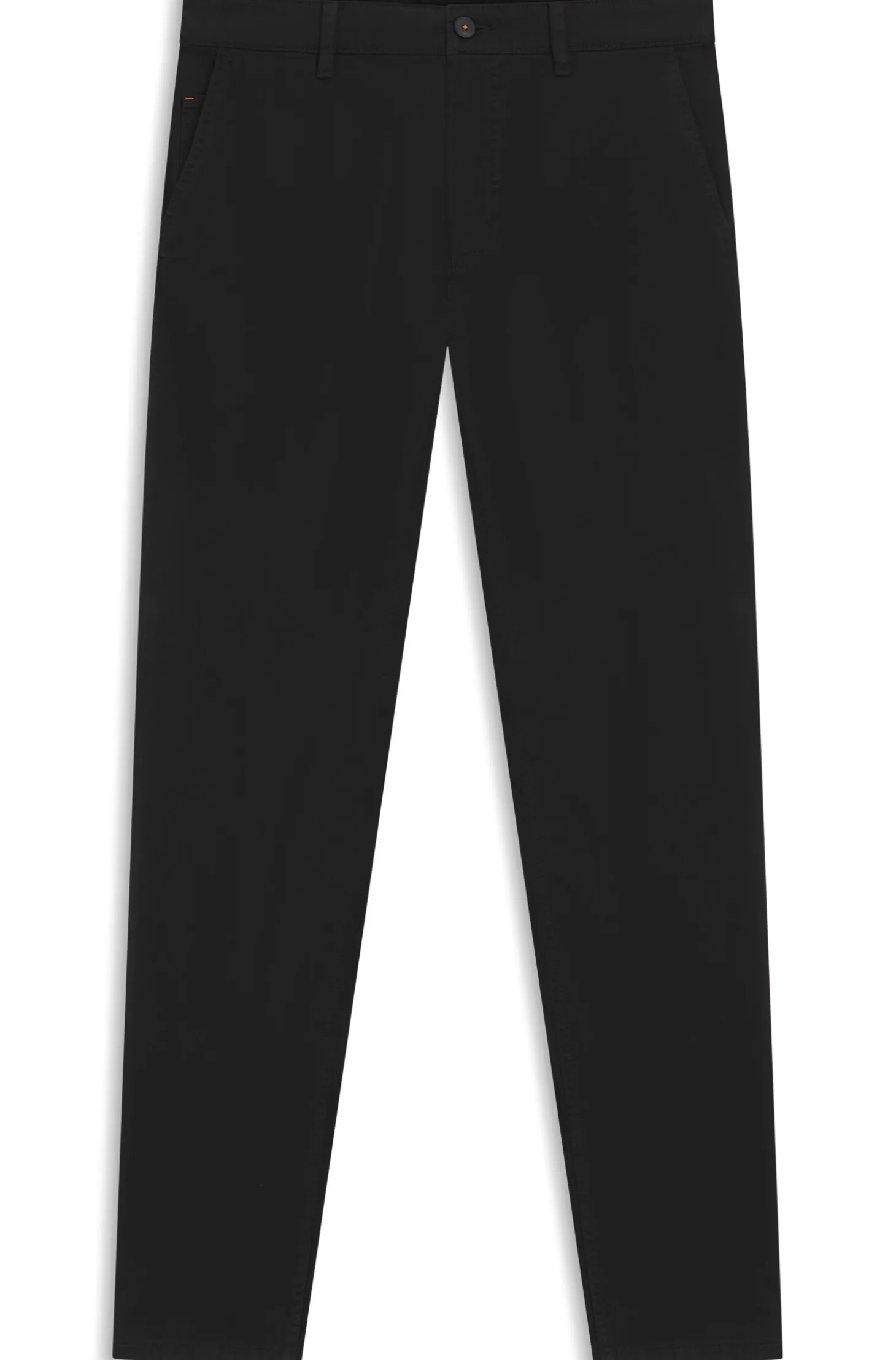 Tapered-Fit Hose aus Baumwoll-Satin mit Elasthan-Anteil