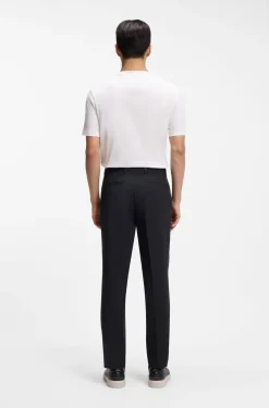 Tapered-Fit Hose aus bügelleichter Stretch-Baumwolle-Popeline