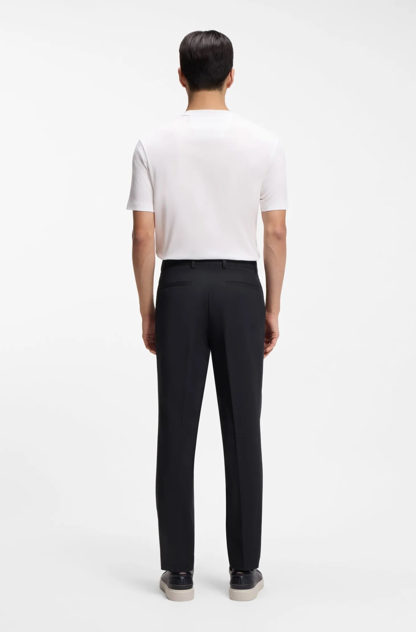 Tapered-Fit Hose aus bügelleichter Stretch-Baumwolle-Popeline