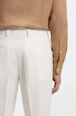 Tapered-Fit Hose aus bügelleichter Stretch-Baumwolle-Popeline