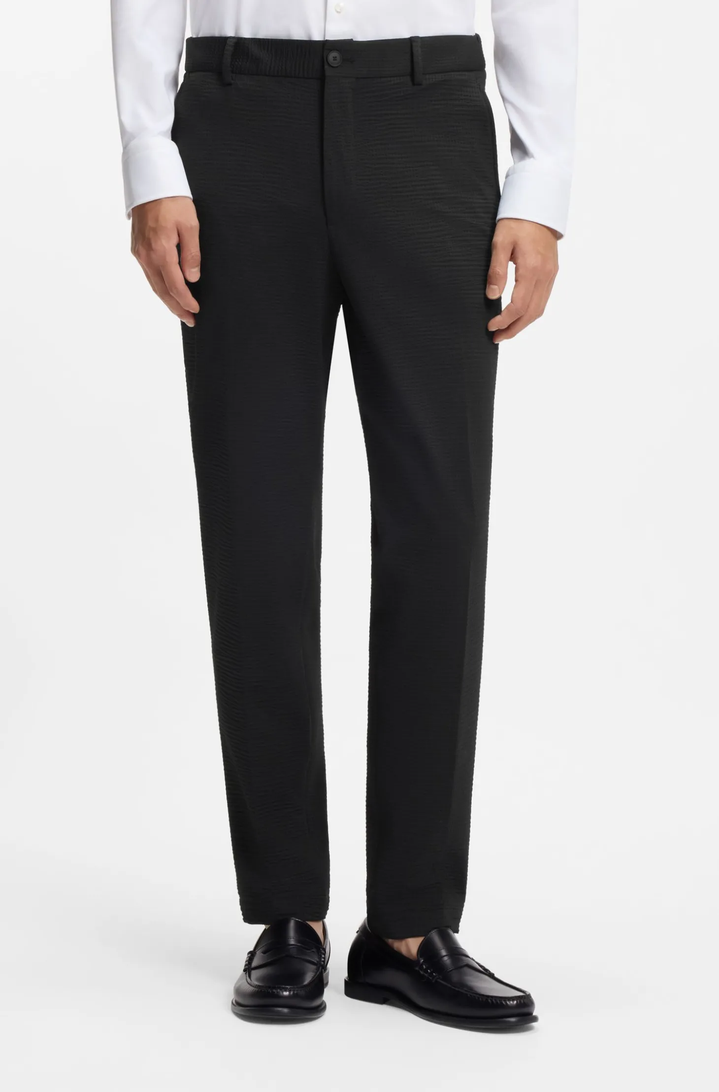 Tapered-Fit Hose aus elastischem Seersucker