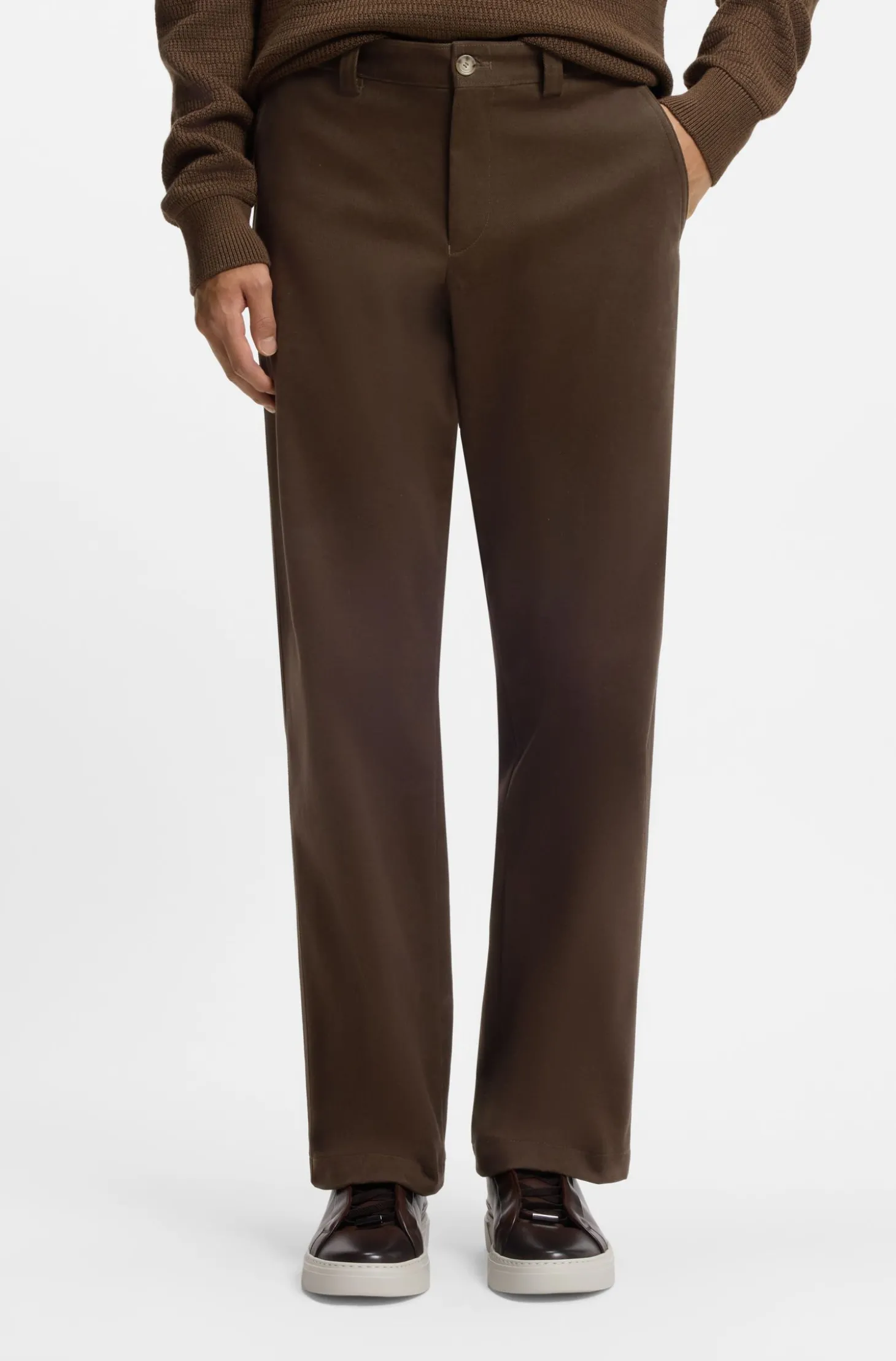Tapered-Fit Hose aus gebürsteter Stretch-Baumwolle