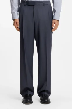 Tapered-Fit Hose aus Schurwolle mit dezentem Muster