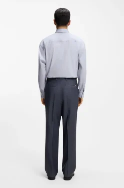 Tapered-Fit Hose aus Schurwolle mit dezentem Muster