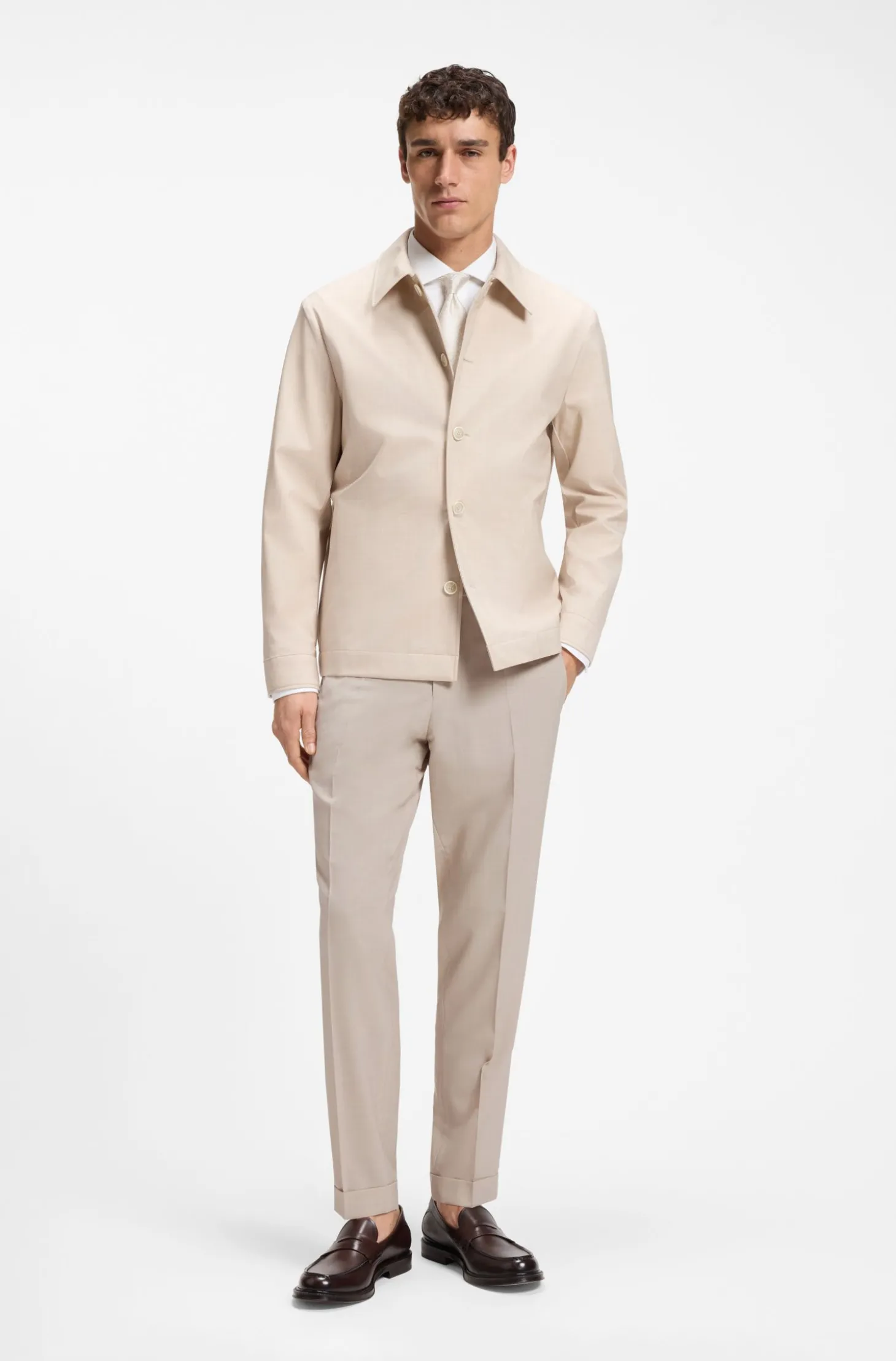 Tapered-Fit Hose aus Schurwolle mit Seide