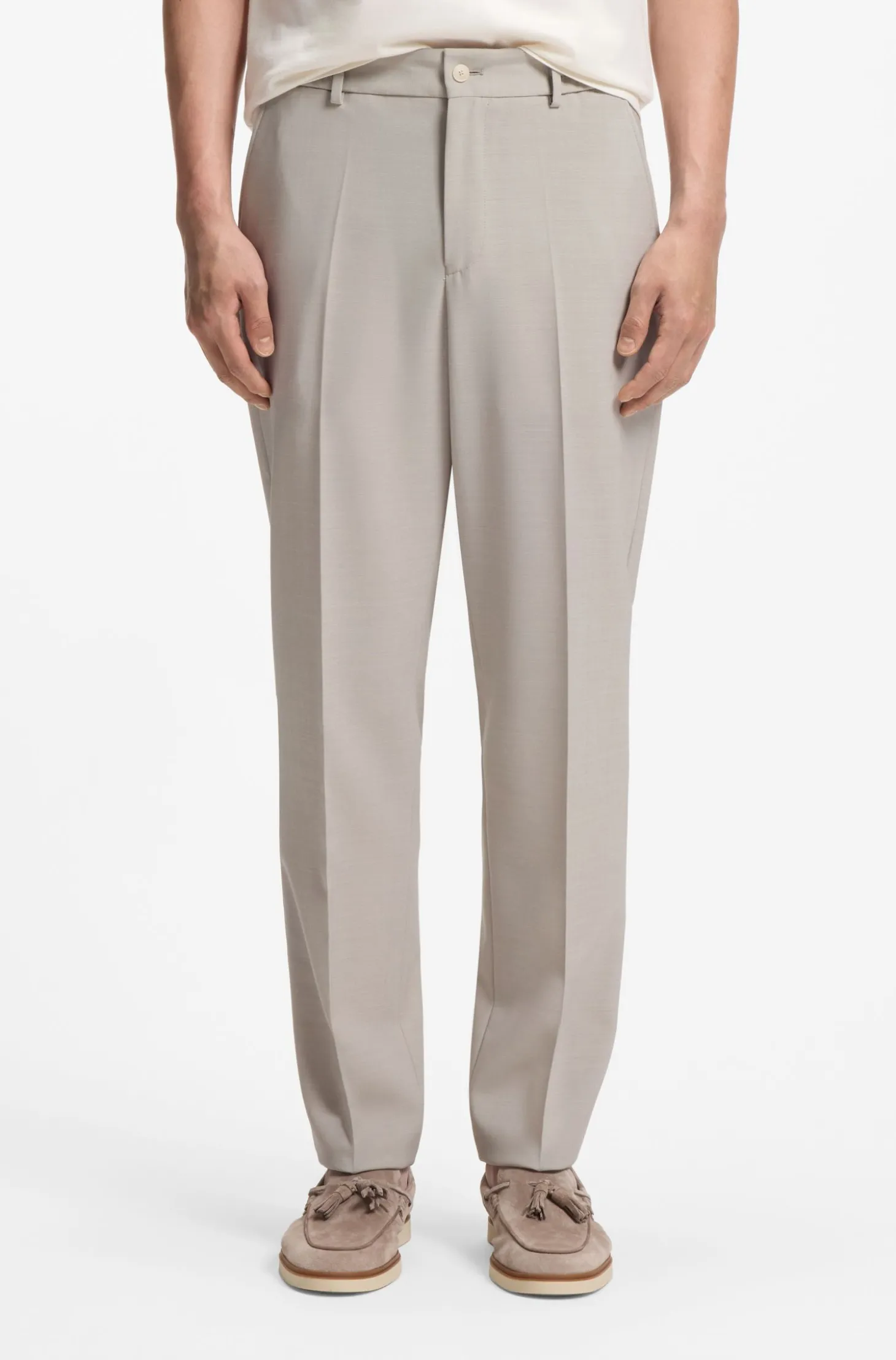 Tapered-Fit Hose aus Schurwolle mit dezentem Muster