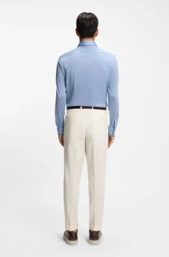 Tapered-Fit Hose aus Schurwolle mit Baumwolle