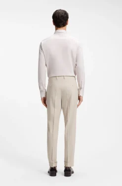Tapered-Fit Hose aus Woll-Mix-Seersucker-Gewebe