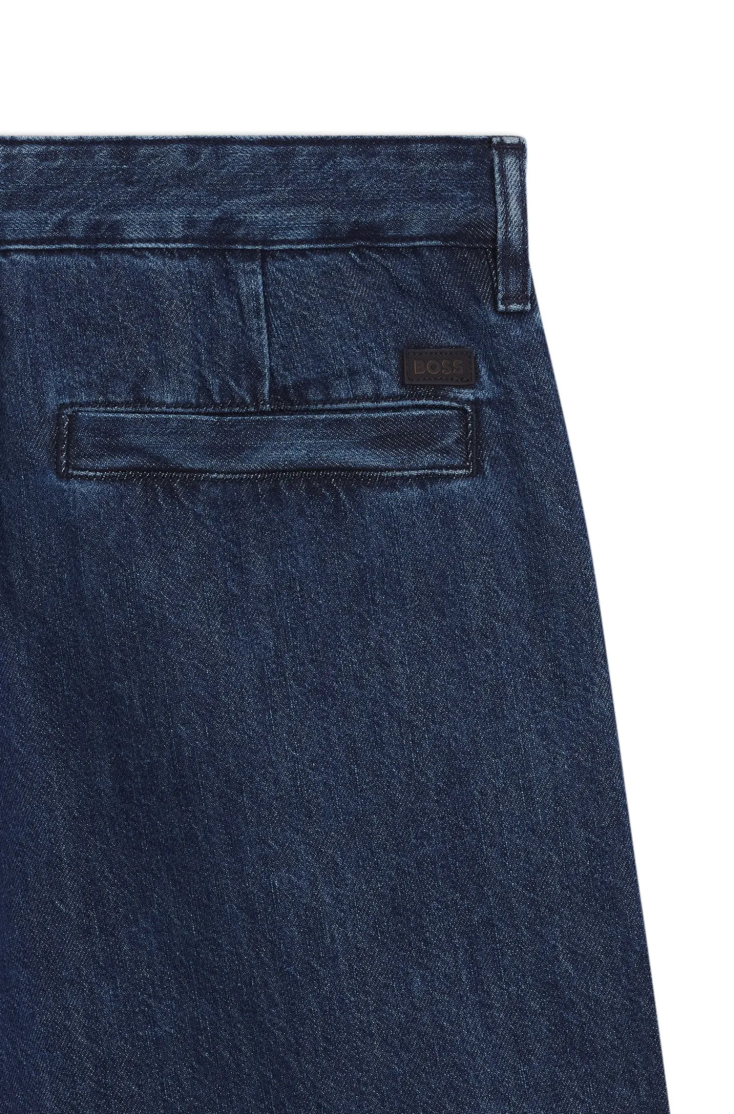 Tapered-Fit Jeans aus blauem festem Denim