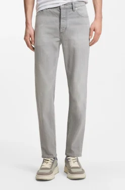 Tapered-Fit Jeans aus grauem Denim
