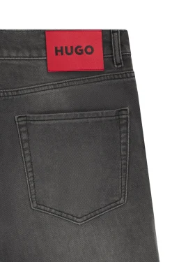Tapered-Fit Jeans aus grauem Denim mit Used-Effekten