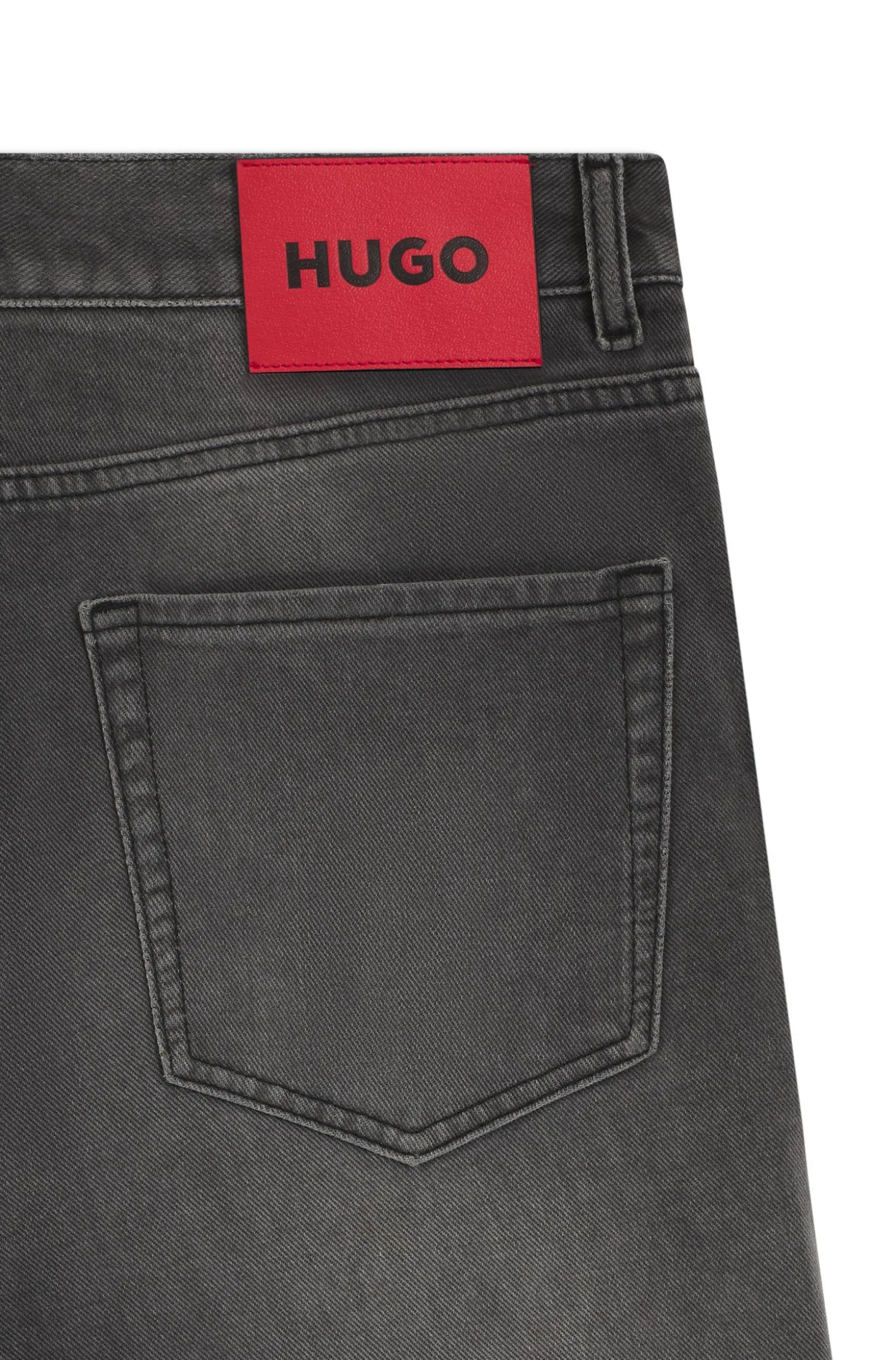 Tapered-Fit Jeans aus grauem Denim mit Used-Effekten