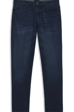 Tapered-Fit Jeans aus reinblauem Stretch-Denim