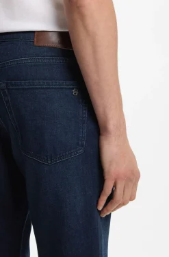 Tapered-Fit Jeans aus reinblauem Stretch-Denim