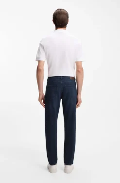 Tapered-Fit Jeans aus reinblauem Stretch-Denim