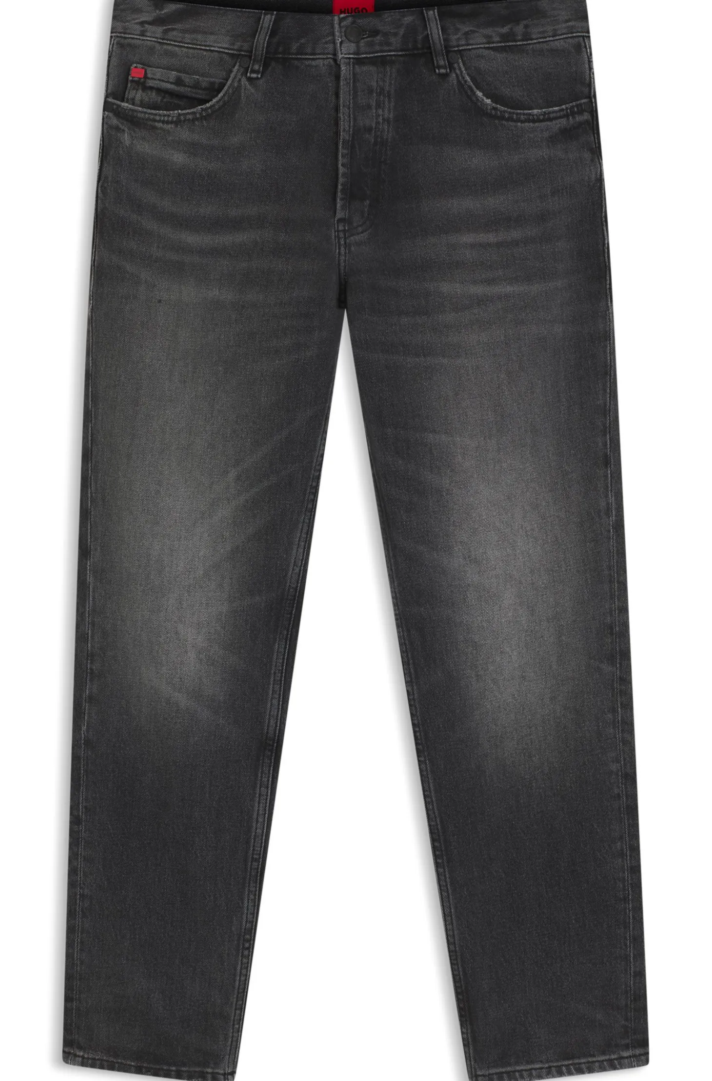Tapered-Fit Jeans aus schwarzem Stretch-Denim