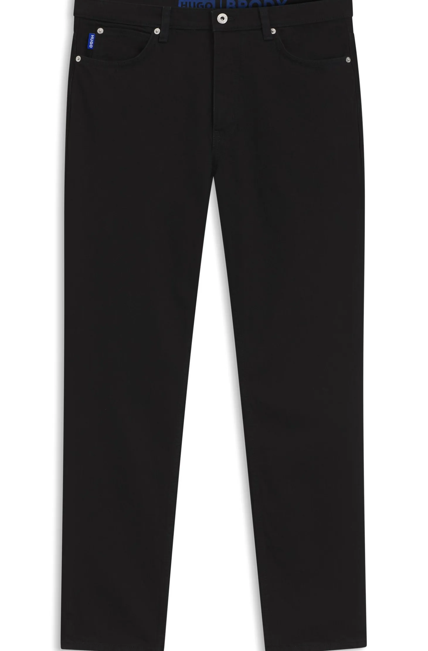 Tapered-Fit Jeans aus schwarzem Stretch-Denim