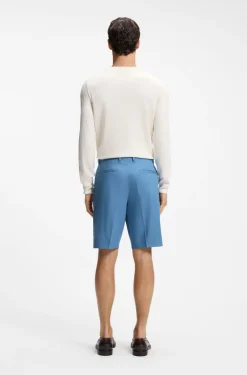 Tapered-Fit Shorts aus Baumwoll-Mix mit Seiden- und Elasthan-Anteil