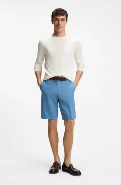 Tapered-Fit Shorts aus Baumwoll-Mix mit Seiden- und Elasthan-Anteil