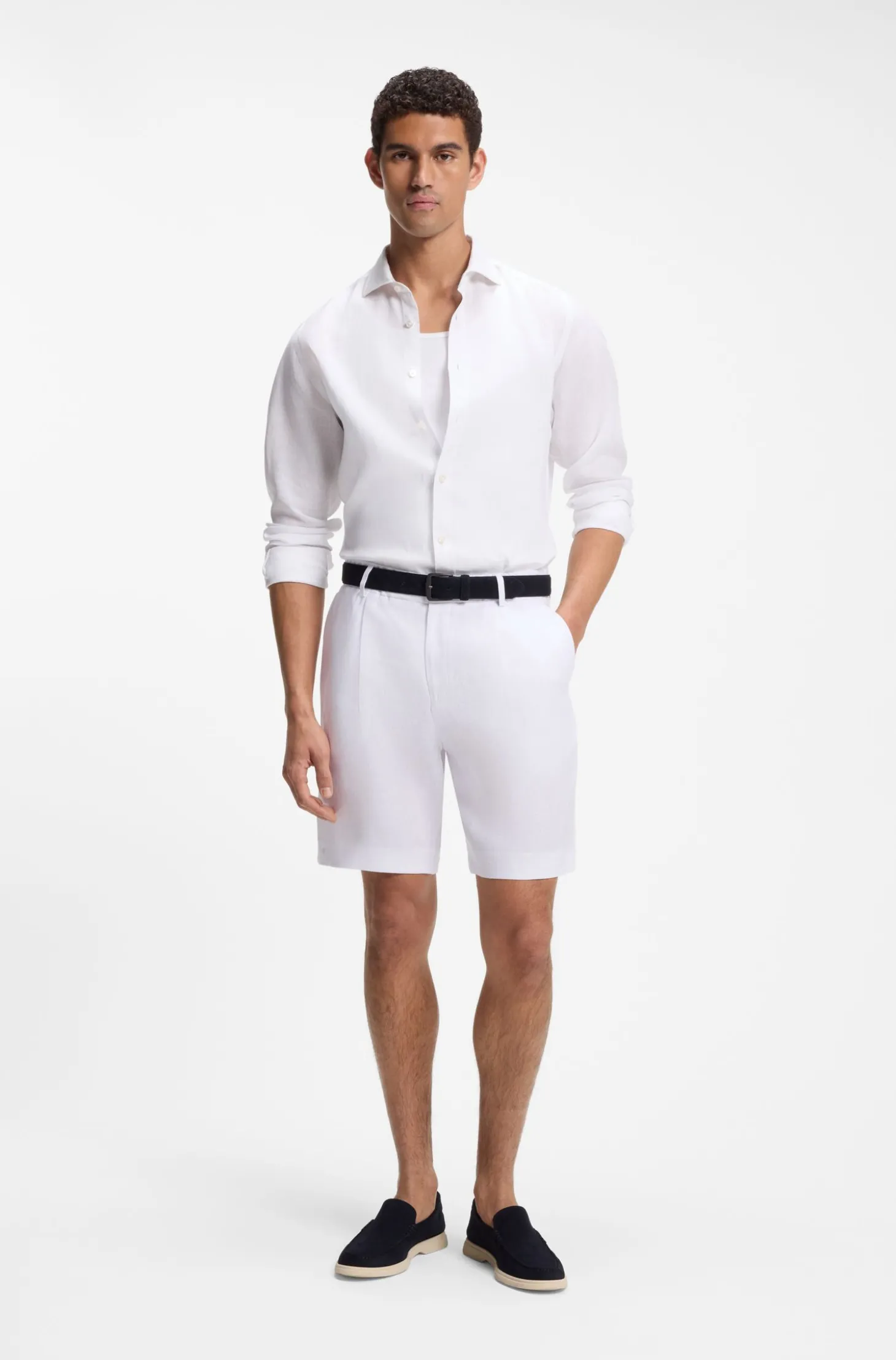 Tapered-Fit Shorts aus Leinen