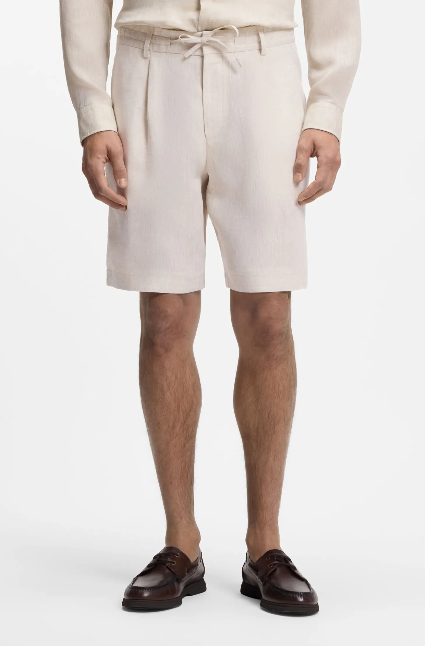 Tapered-Fit Shorts aus Leinen
