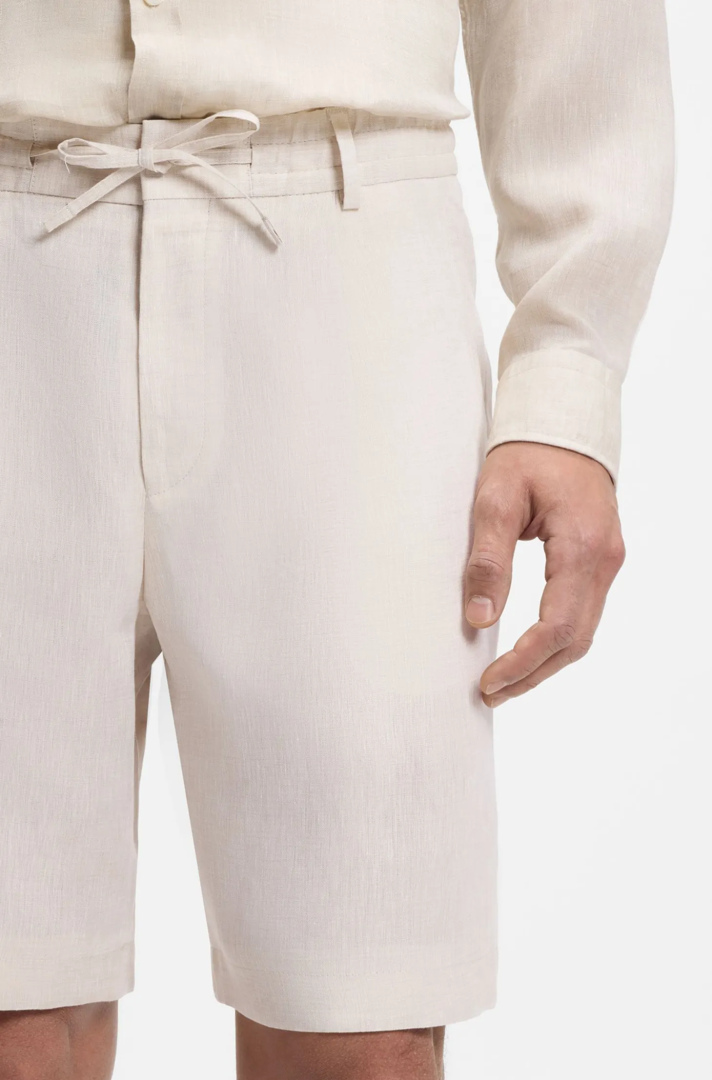 Tapered-Fit Shorts aus Leinen