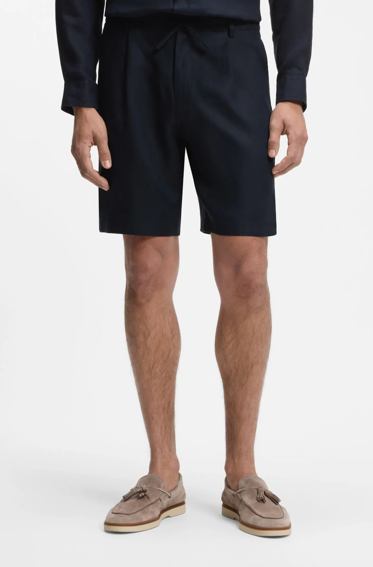 Tapered-Fit Shorts aus Leinen