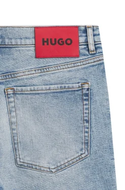 Tapered-Fit Shorts aus leuchtend blauem Stretch-Denim