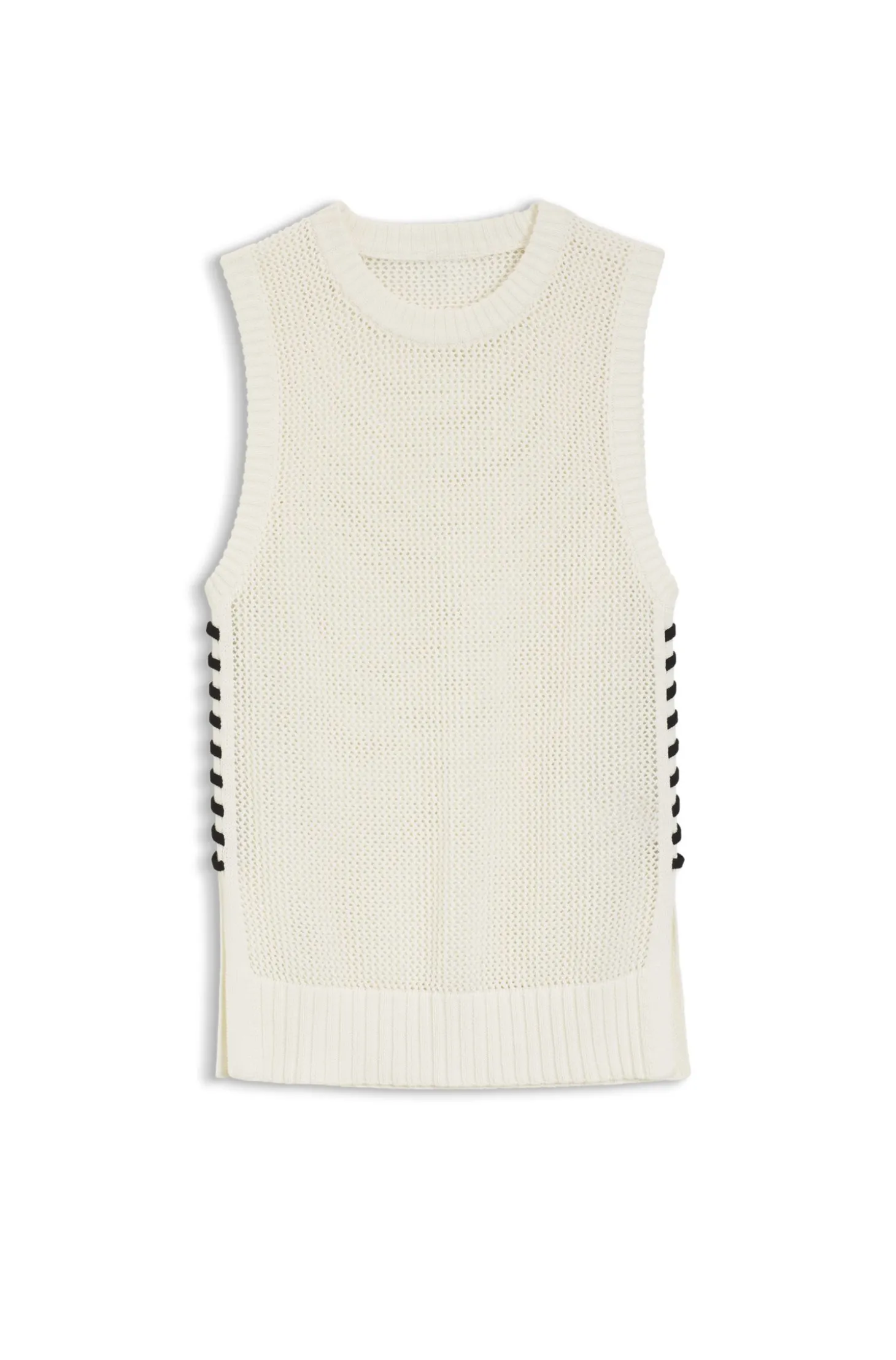 Top aus Baumwolle mit Mesh-Struktur