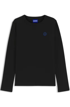 Top aus Baumwoll-Jersey mit Happy HUGO Logo-Aufnäher