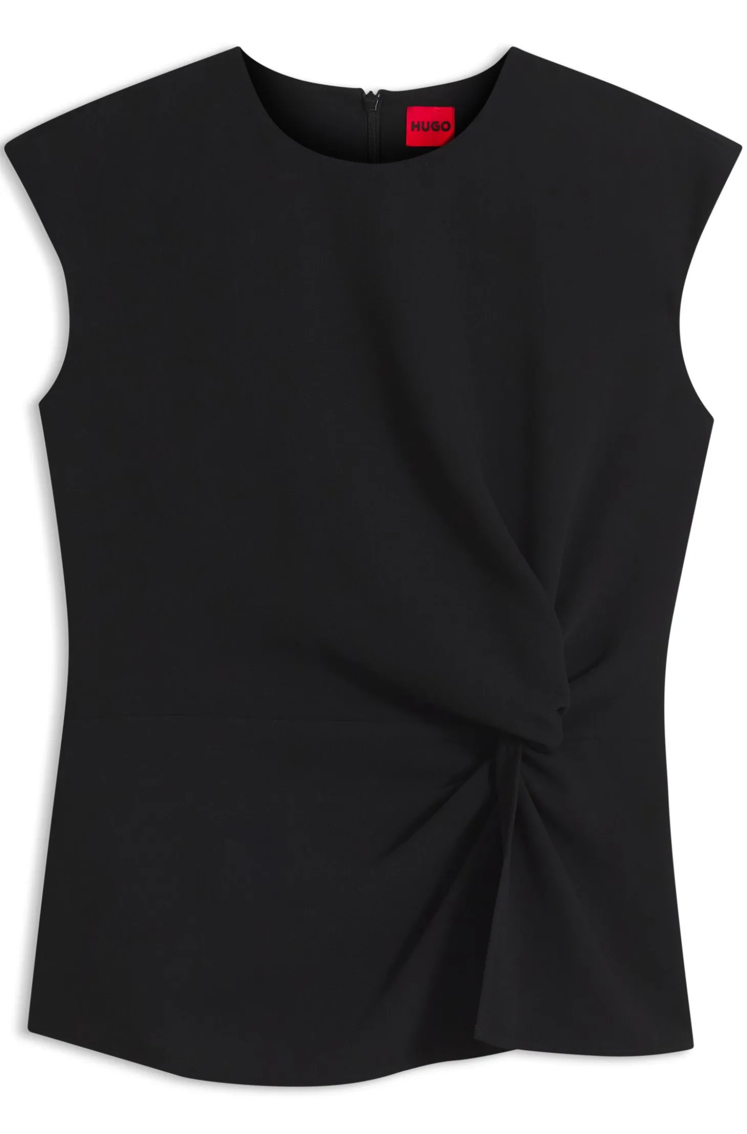Top aus Krepp mit Knoten-Detail