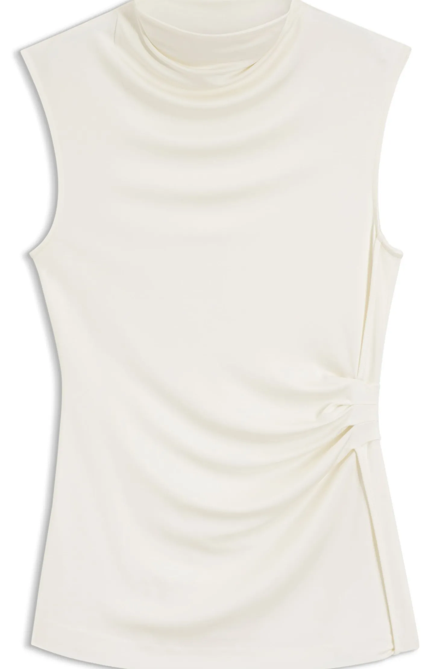 Top aus Stretch-Jersey mit drapiertem Kragen