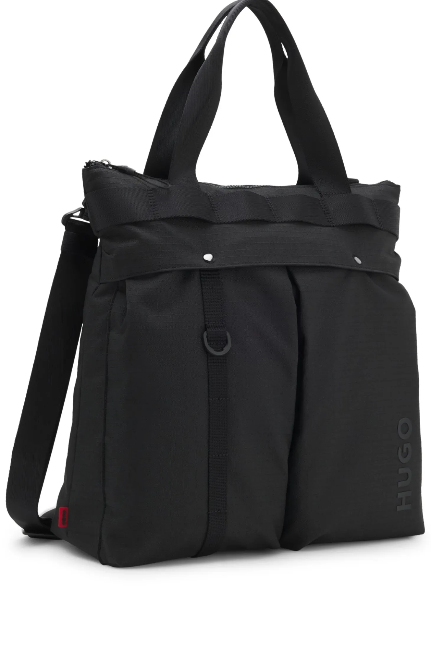 Tote Bag aus Ripstop mit Logo-Schriftzug