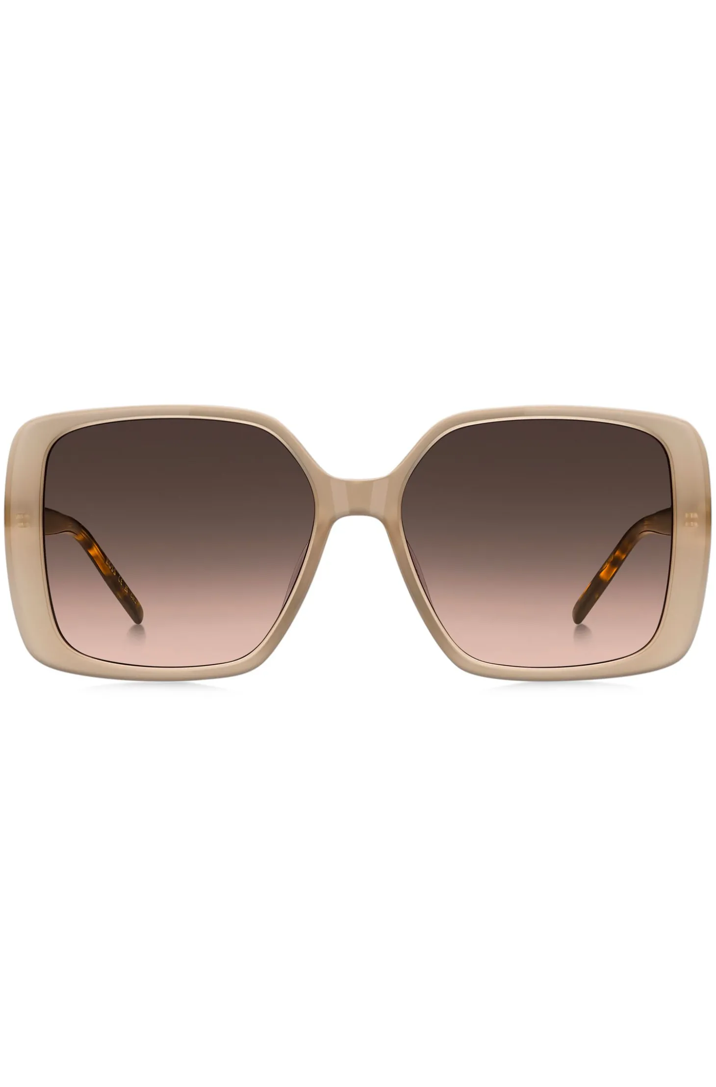 Transparente Sonnenbrille in Nude mit Double-B-Monogramm