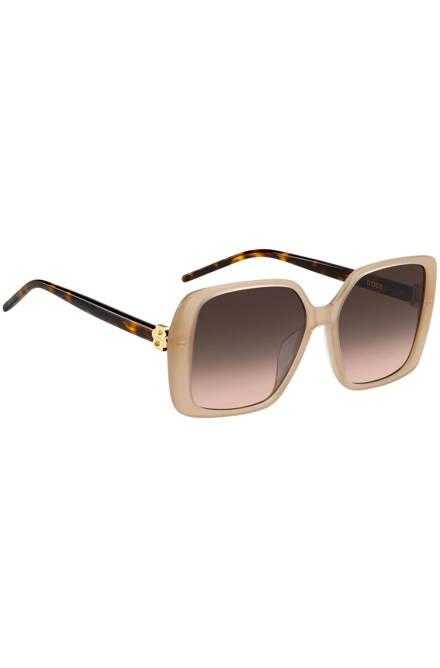 Transparente Sonnenbrille in Nude mit Double-B-Monogramm