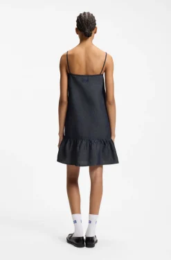 Trägerkleid aus Baumwoll-Mix-Denim mit Spaghettiträgern